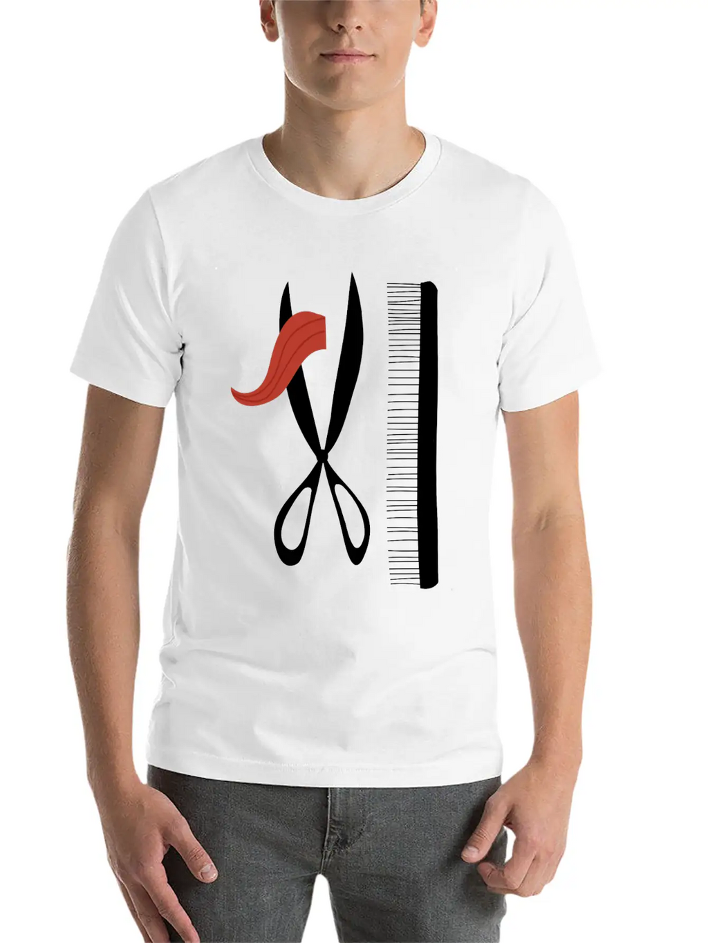 Barber Mustache Gentlemans Grooming Hairdresser Unisex Short Sleeve Soft Cotton T-Shirt – Casual Everyday Wear