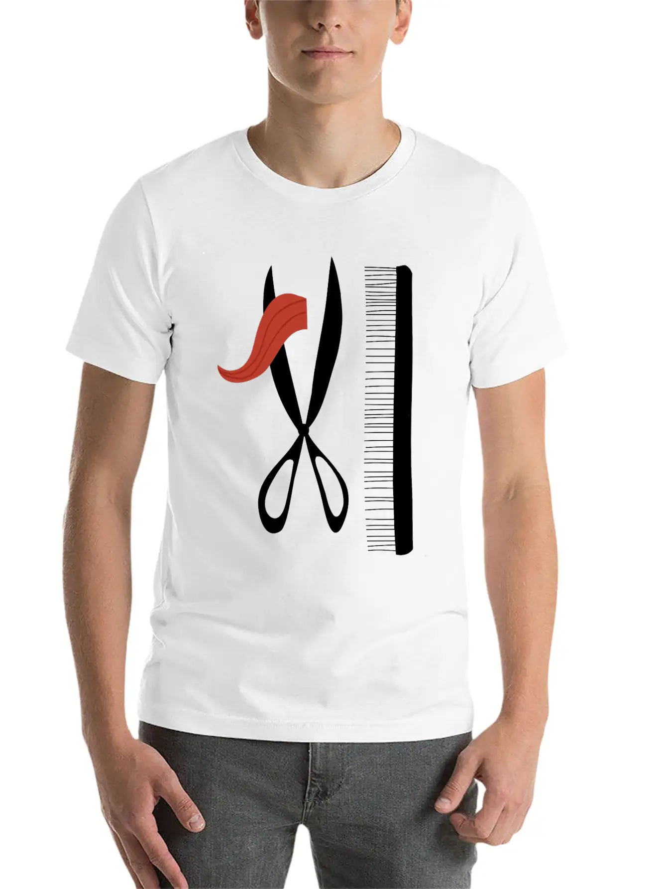 Barber Mustache Gentlemans Grooming Hairdresser Unisex Short Sleeve Soft Cotton T-Shirt – Casual Everyday Wear