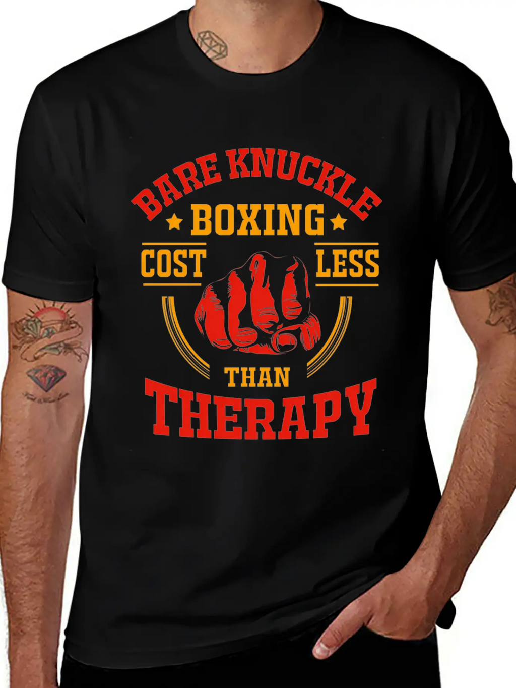 Bare Knuckle Boxing Costs Less Than Therapy Unisex Casual T-Shirt – Clean Design For Daily Comfort