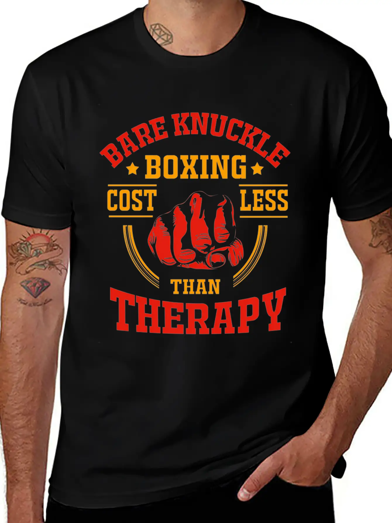 Bare Knuckle Boxing Costs Less Than Therapy Unisex Casual T-Shirt – Clean Design For Daily Comfort