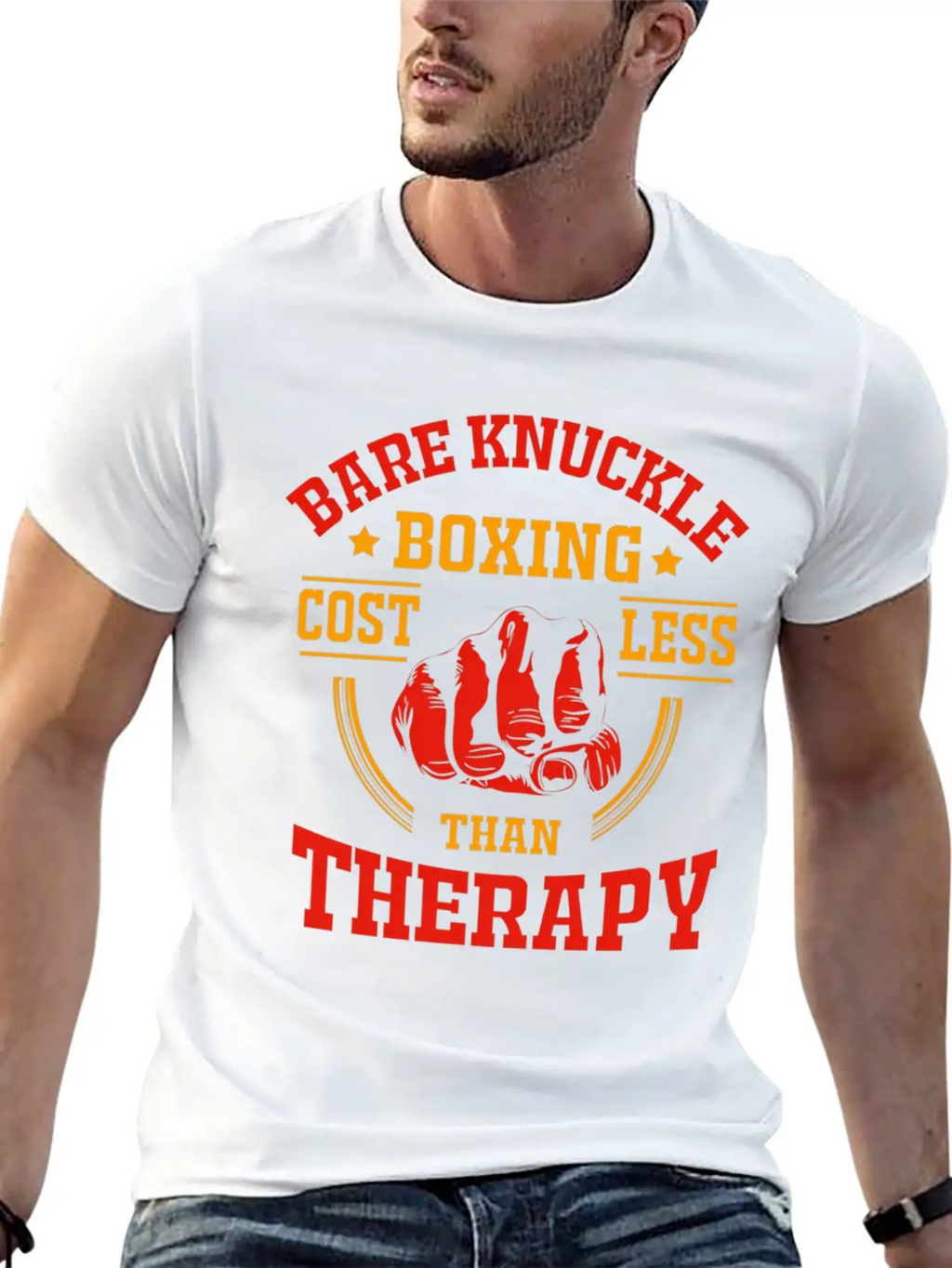 Bare Knuckle Boxing Costs Less Than Therapy Unisex Casual T-Shirt – Clean Design For Daily Comfort