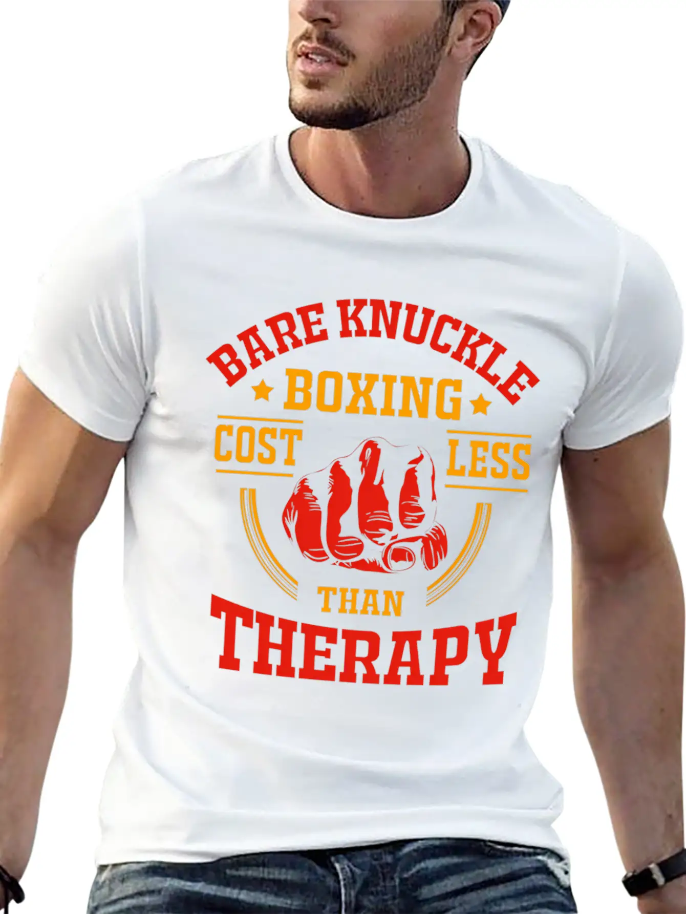 Bare Knuckle Boxing Costs Less Than Therapy Unisex Casual T-Shirt – Clean Design For Daily Comfort