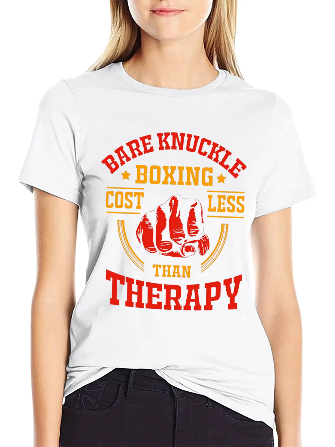Bare Knuckle Boxing Costs Less Than Therapy Unisex Casual T-Shirt – Clean Design For Daily Comfort