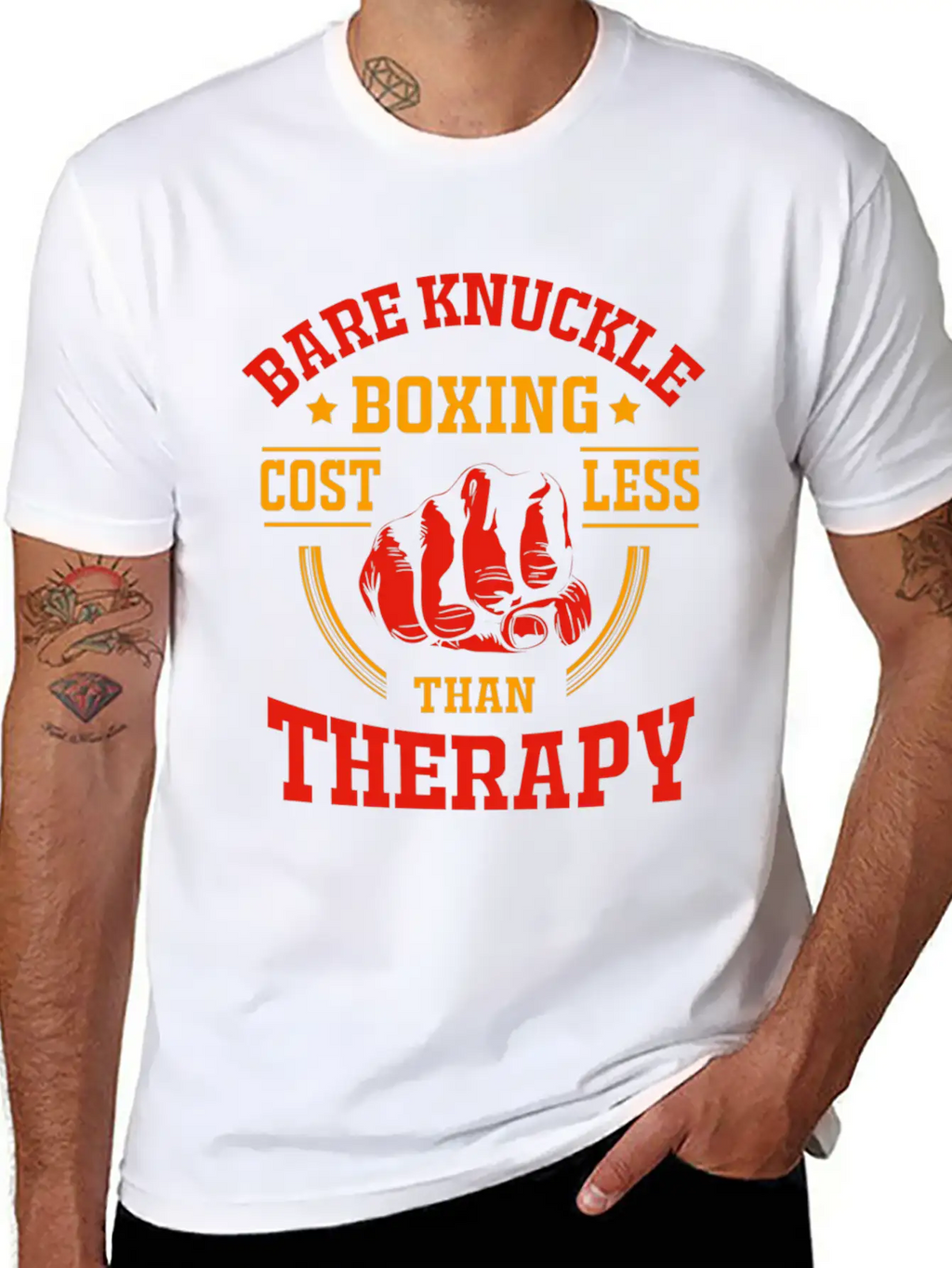 Bare Knuckle Boxing Costs Less Than Therapy Unisex Casual T-Shirt – Clean Design For Daily Comfort