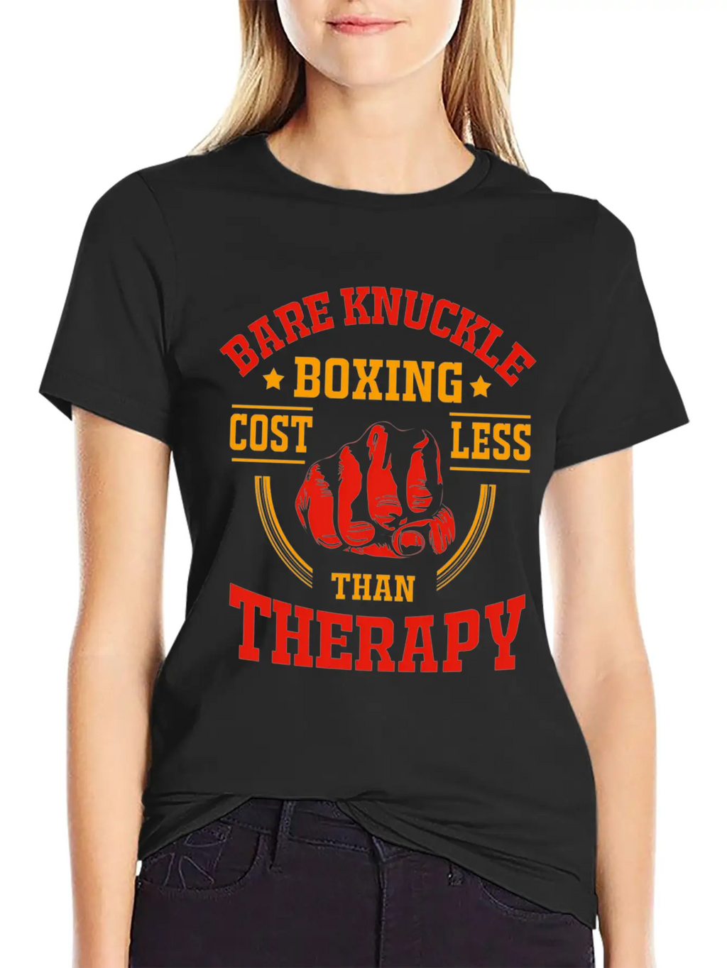 Bare Knuckle Boxing Costs Less Than Therapy Unisex Casual T-Shirt – Clean Design For Daily Comfort