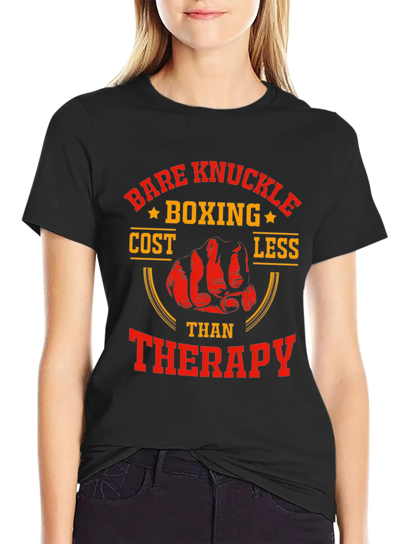 Bare Knuckle Boxing Costs Less Than Therapy Unisex Casual T-Shirt – Clean Design For Daily Comfort
