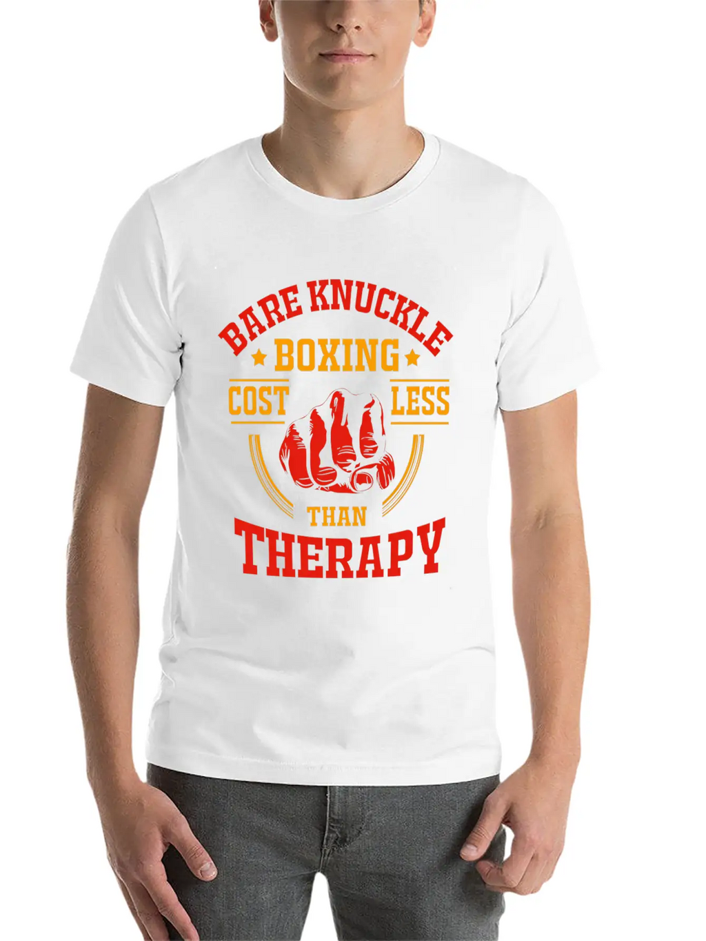Bare Knuckle Boxing Costs Less Than Therapy Unisex Casual T-Shirt – Clean Design For Daily Comfort
