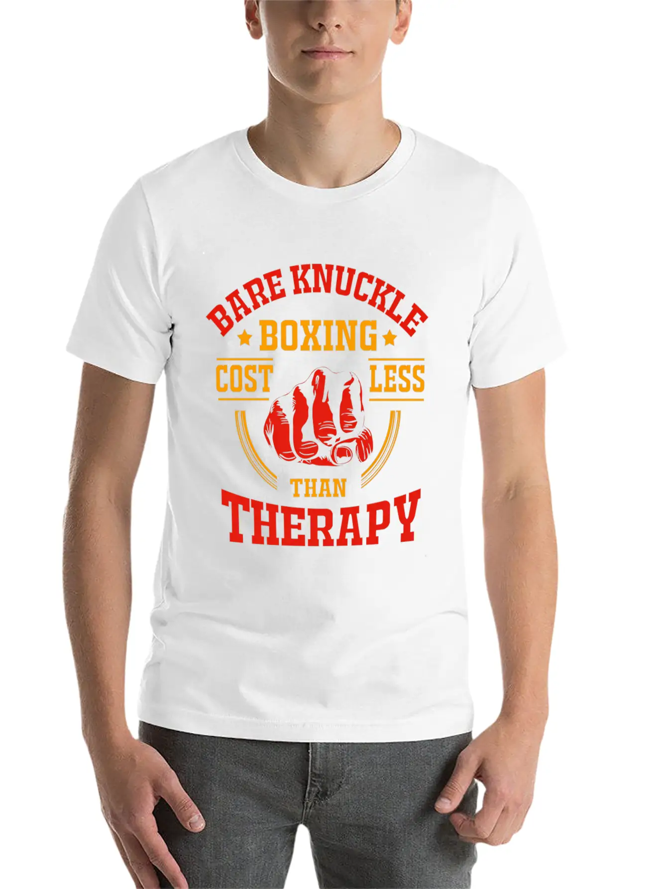 Bare Knuckle Boxing Costs Less Than Therapy Unisex Casual T-Shirt – Clean Design For Daily Comfort