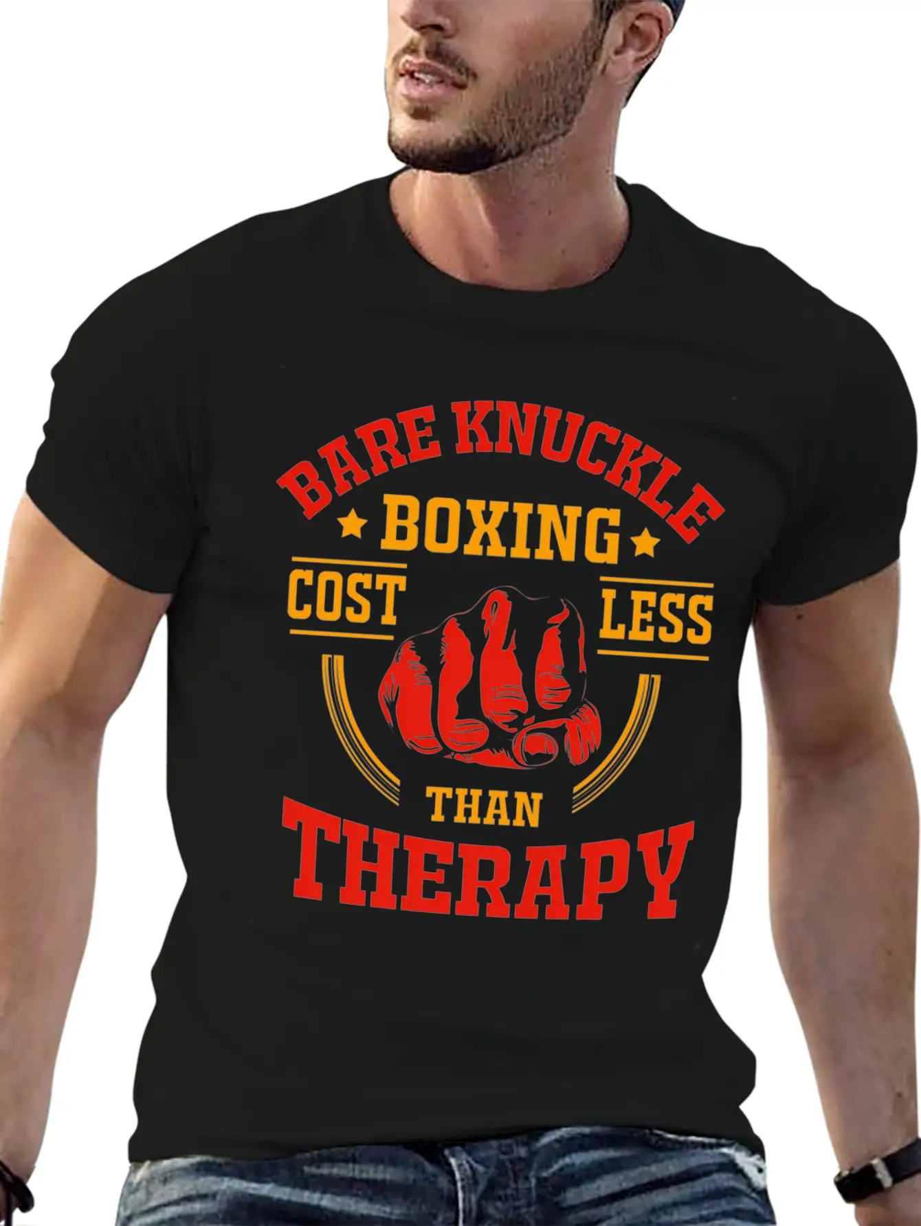 Bare Knuckle Boxing Costs Less Than Therapy Unisex Casual T-Shirt – Clean Design For Daily Comfort