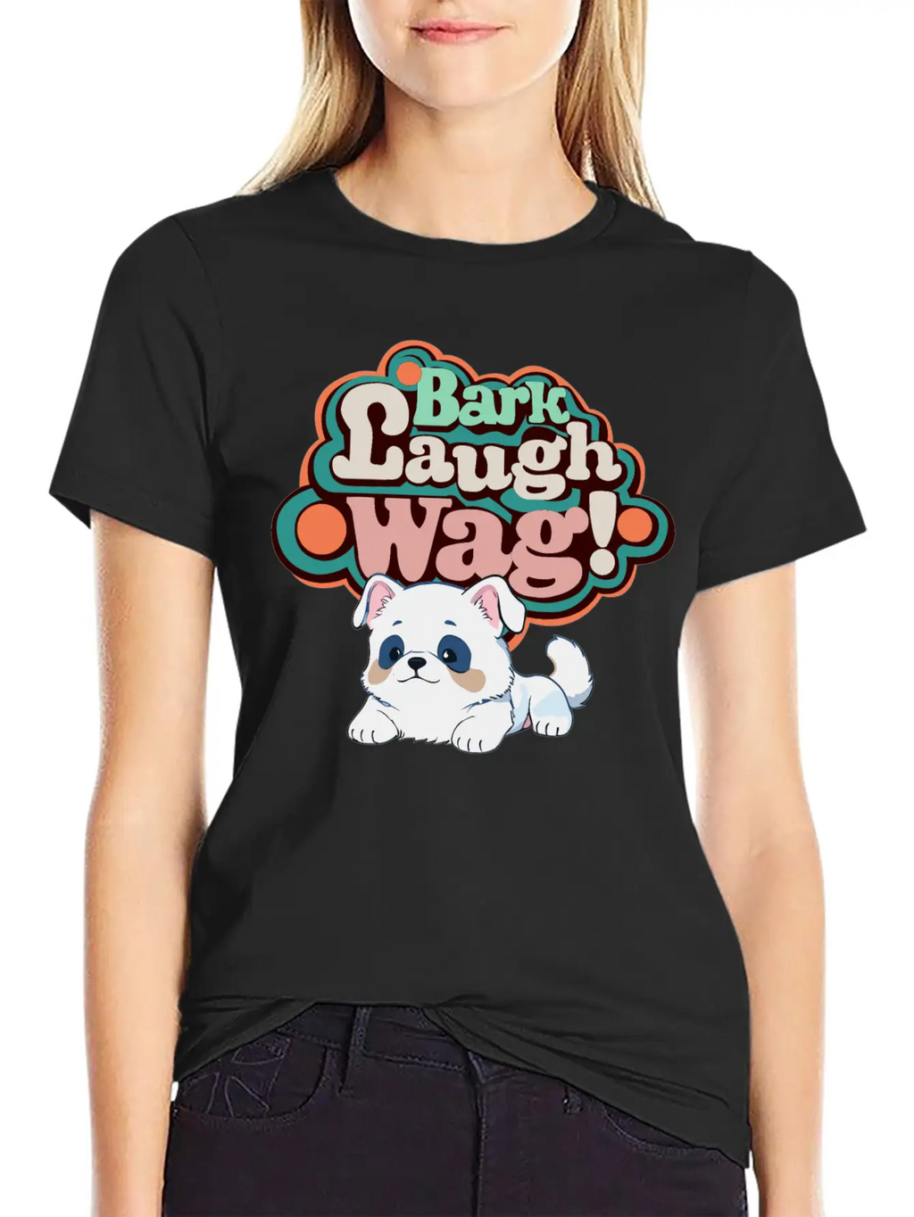 Bark, Laugh, Wag! Unisex Short Sleeve Soft Cotton T-Shirt – Casual Everyday Wear