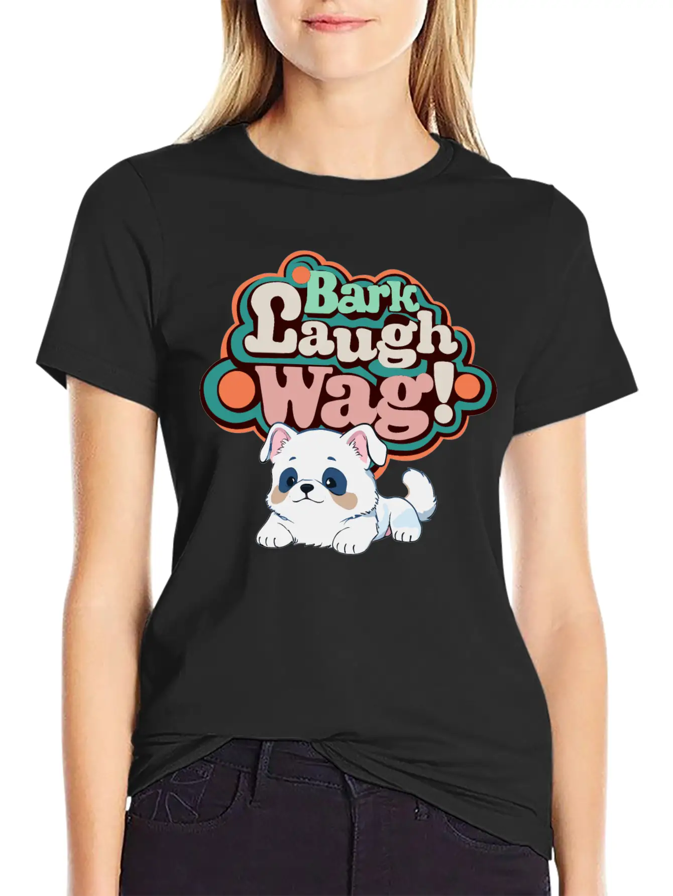 Bark, Laugh, Wag! Unisex Short Sleeve Soft Cotton T-Shirt – Casual Everyday Wear