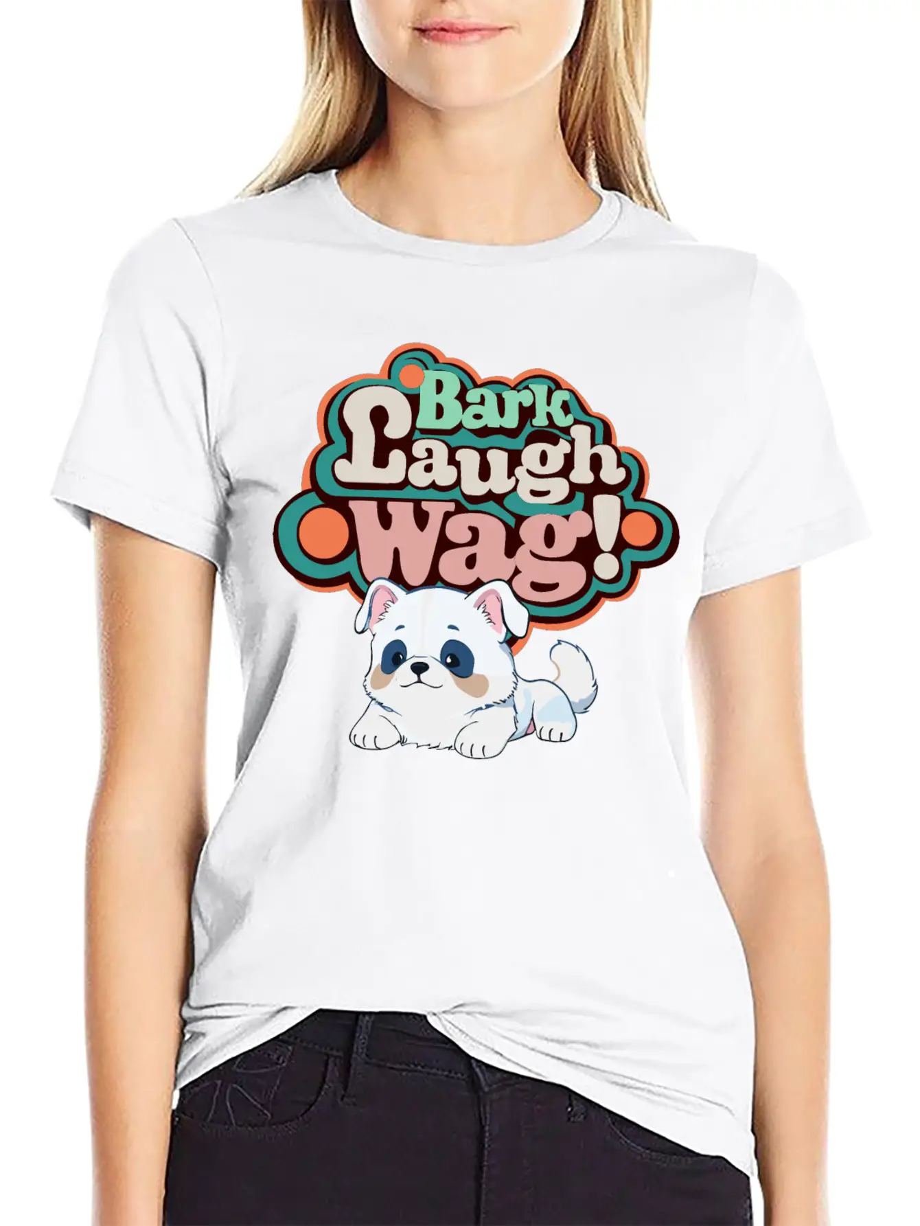 Bark, Laugh, Wag! Unisex Short Sleeve Soft Cotton T-Shirt – Casual Everyday Wear