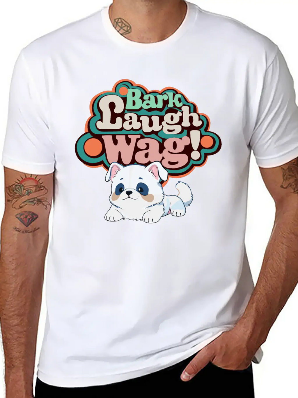 Bark, Laugh, Wag! Unisex Short Sleeve Soft Cotton T-Shirt – Casual Everyday Wear