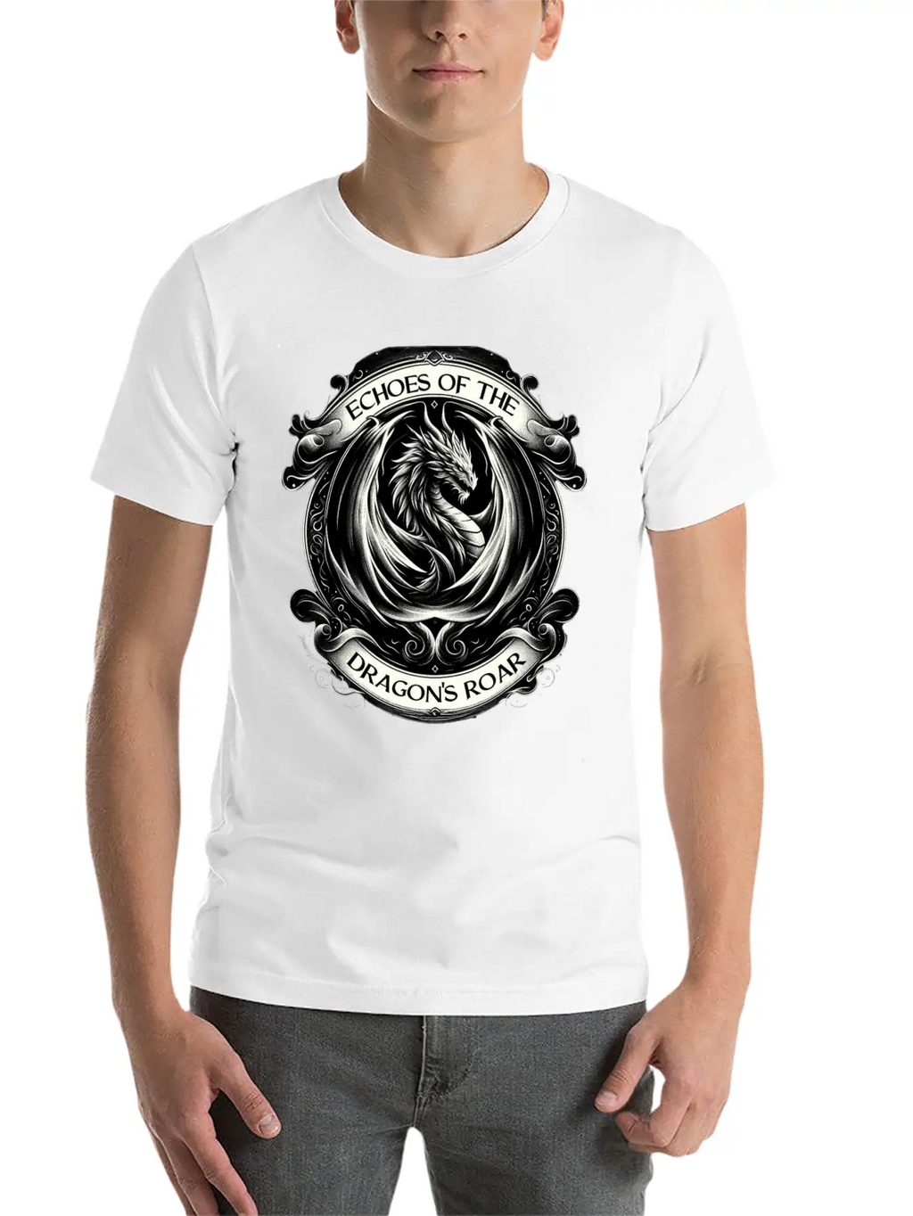 Baroque Dragon's Mighty Roar Breathable Soft Cotton T-Shirt – Timeless Casual Look