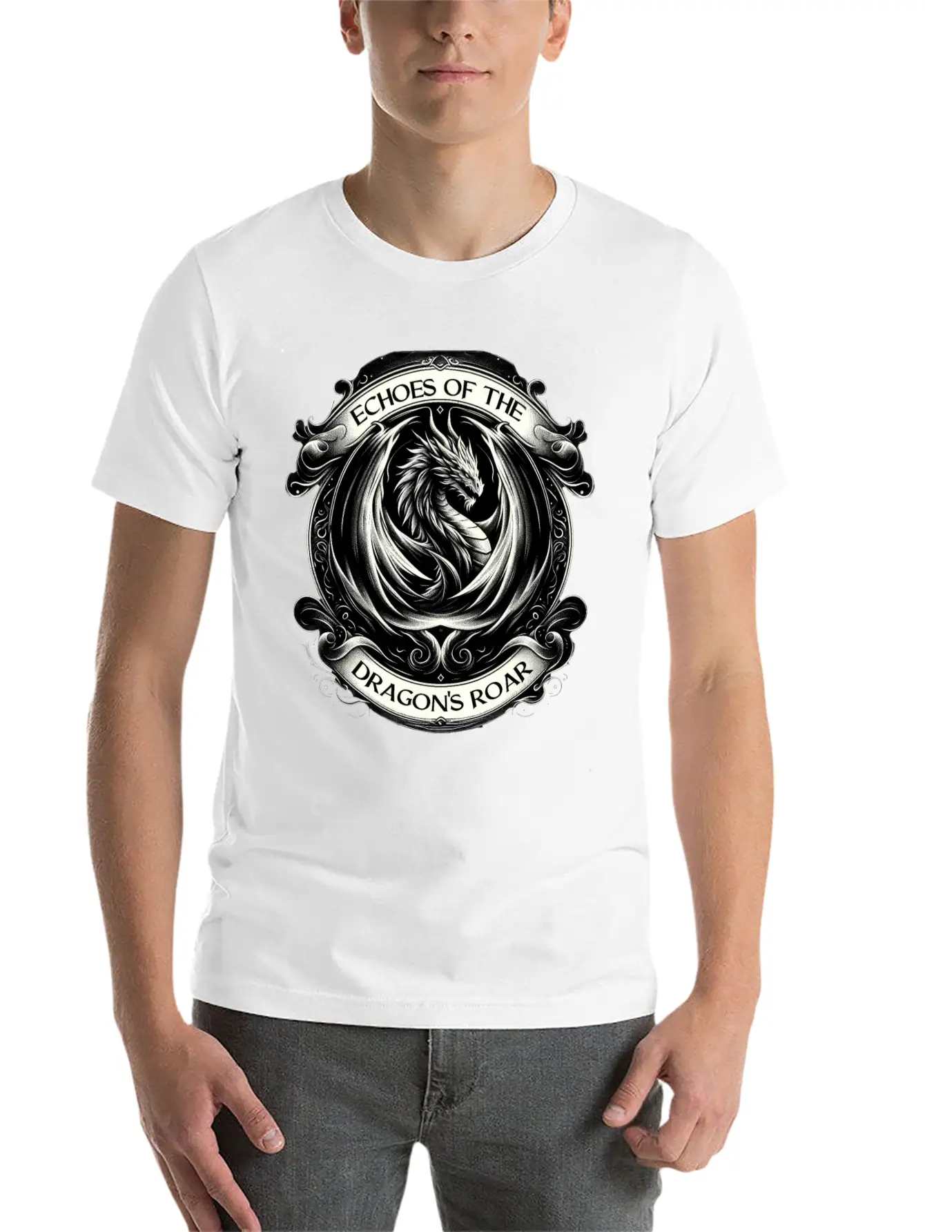 Baroque Dragon's Mighty Roar Breathable Soft Cotton T-Shirt – Timeless Casual Look