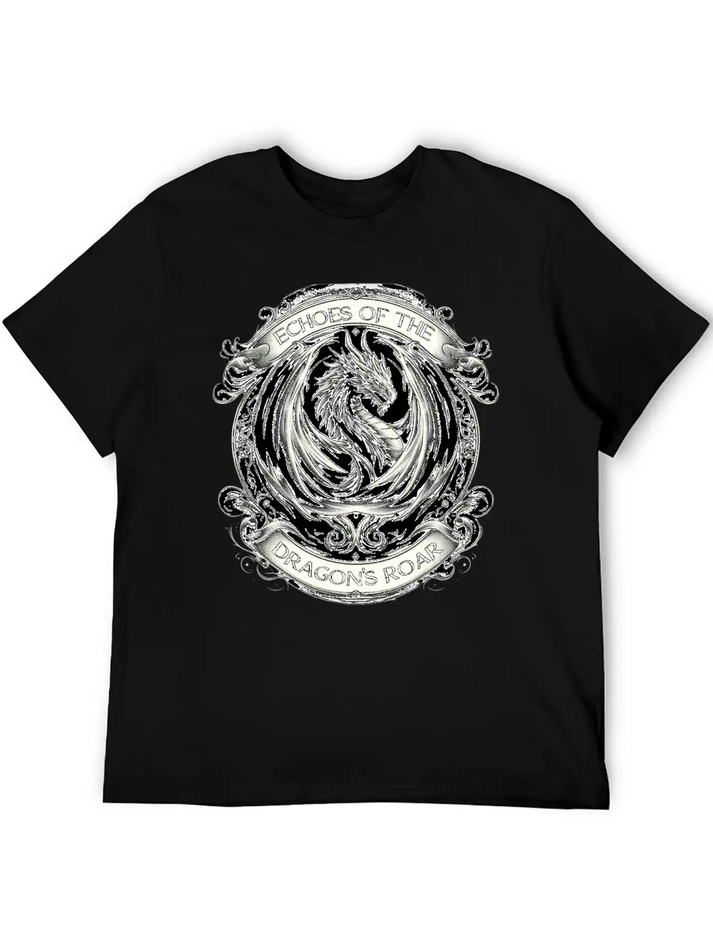 Baroque Dragon's Mighty Roar Breathable Soft Cotton T-Shirt – Timeless Casual Look