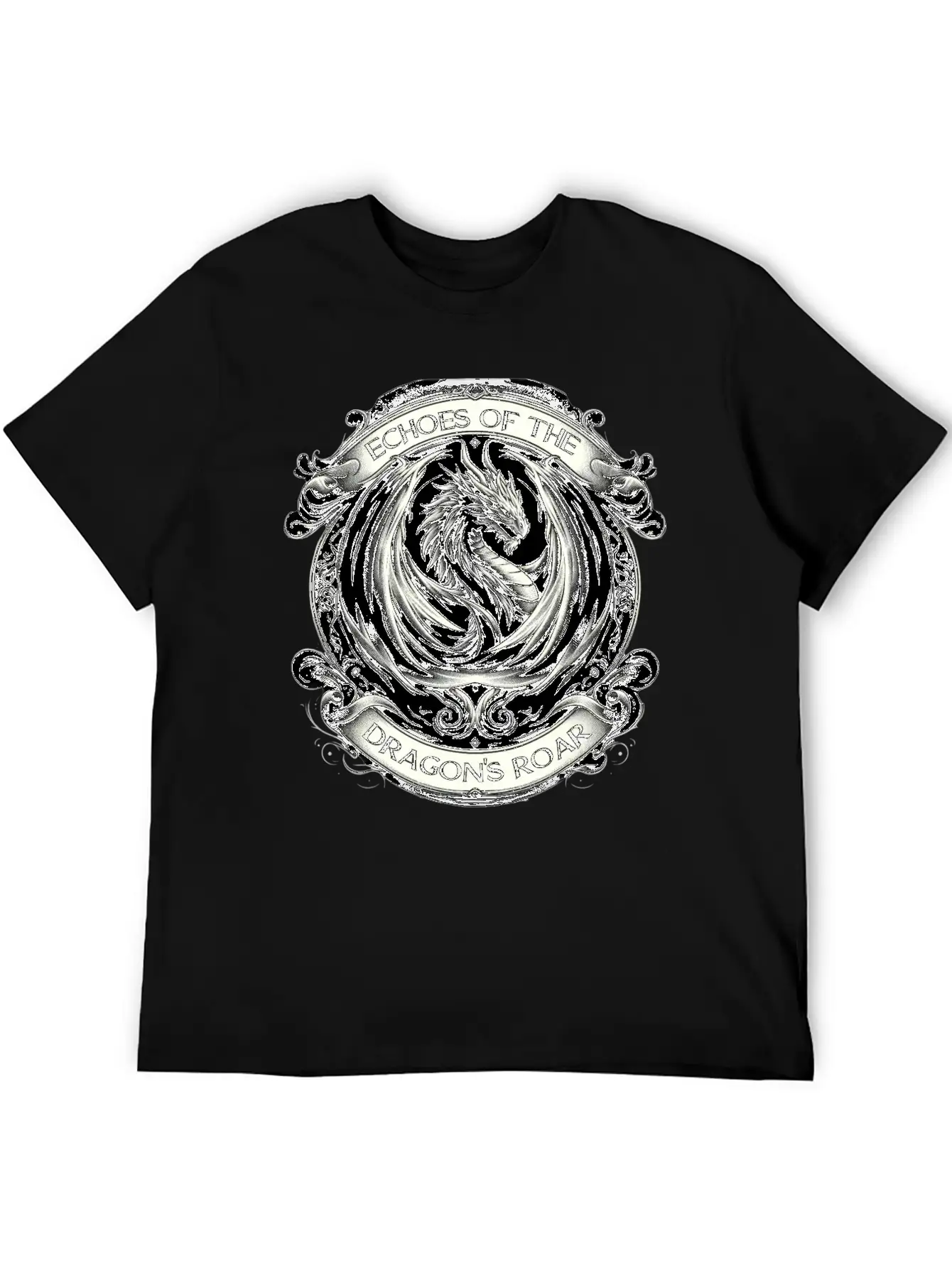 Baroque Dragon's Mighty Roar Breathable Soft Cotton T-Shirt – Timeless Casual Look