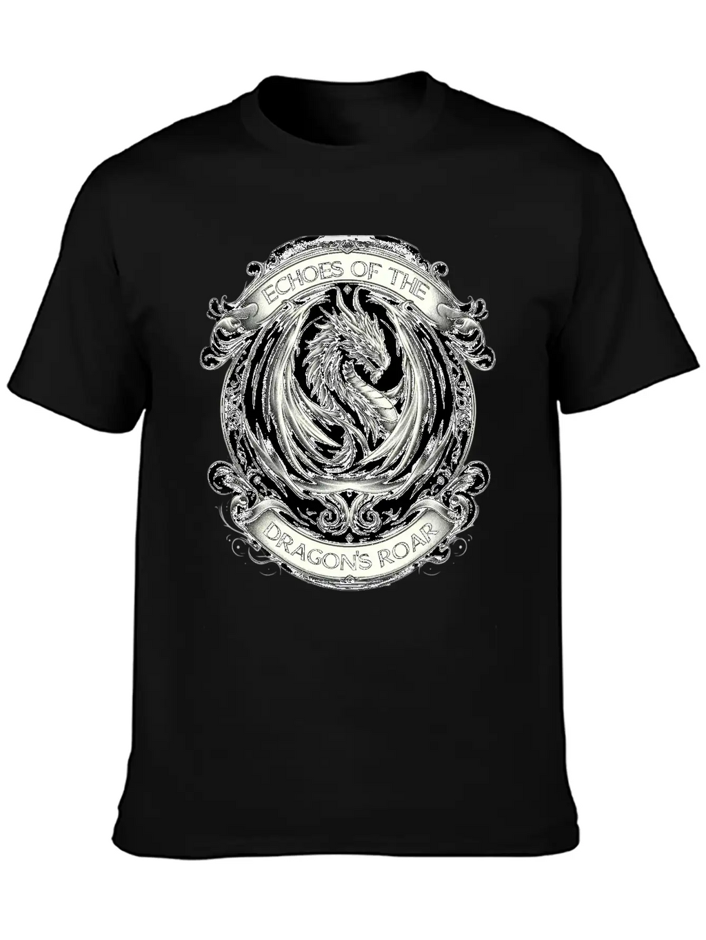 Baroque Dragon's Mighty Roar Breathable Soft Cotton T-Shirt – Timeless Casual Look