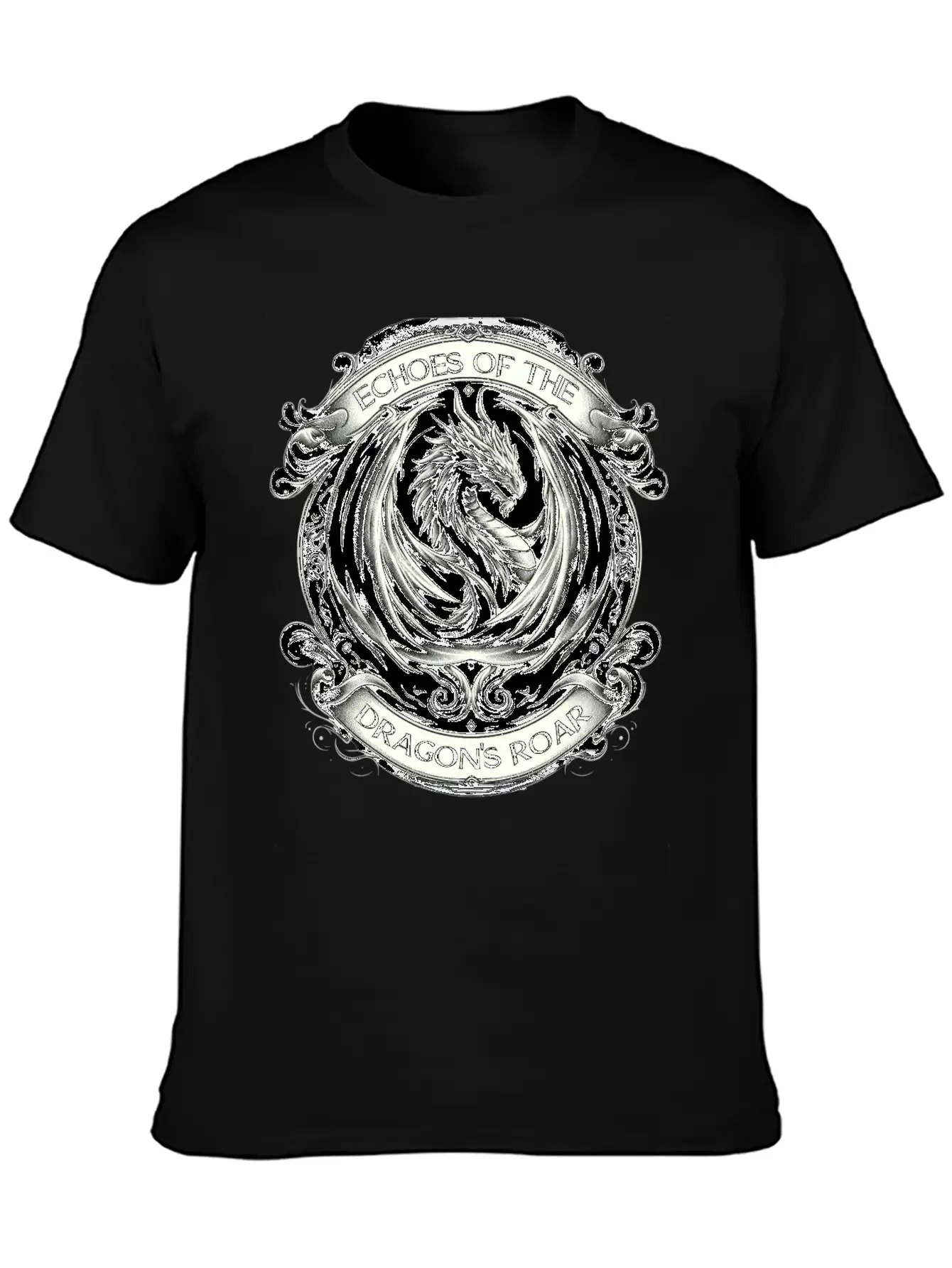 Baroque Dragon's Mighty Roar Breathable Soft Cotton T-Shirt – Timeless Casual Look