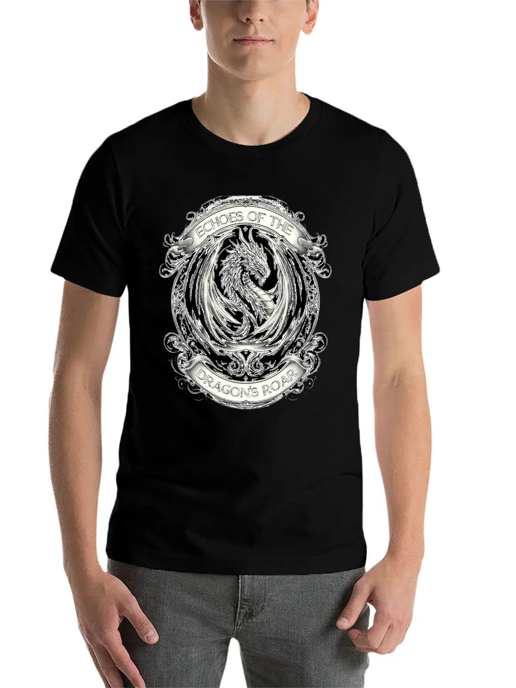 Baroque Dragon's Mighty Roar Breathable Soft Cotton T-Shirt – Timeless Casual Look