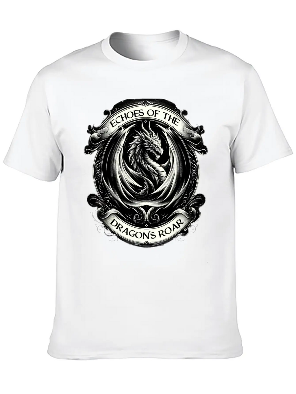 Baroque Dragon's Mighty Roar Breathable Soft Cotton T-Shirt – Timeless Casual Look