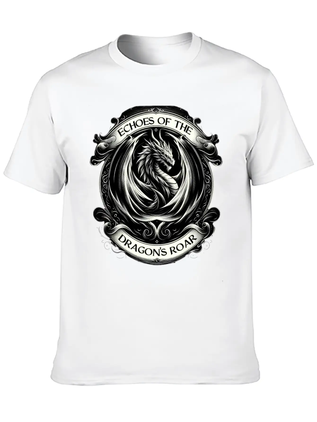 Baroque Dragon's Mighty Roar Breathable Soft Cotton T-Shirt – Timeless Casual Look