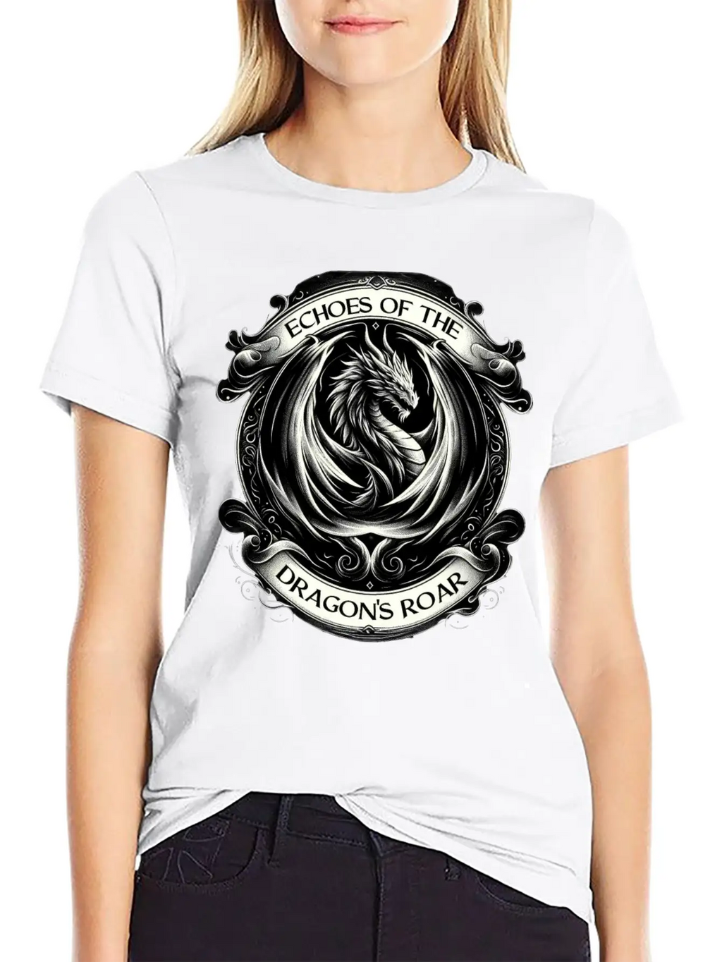 Baroque Dragon's Mighty Roar Breathable Soft Cotton T-Shirt – Timeless Casual Look