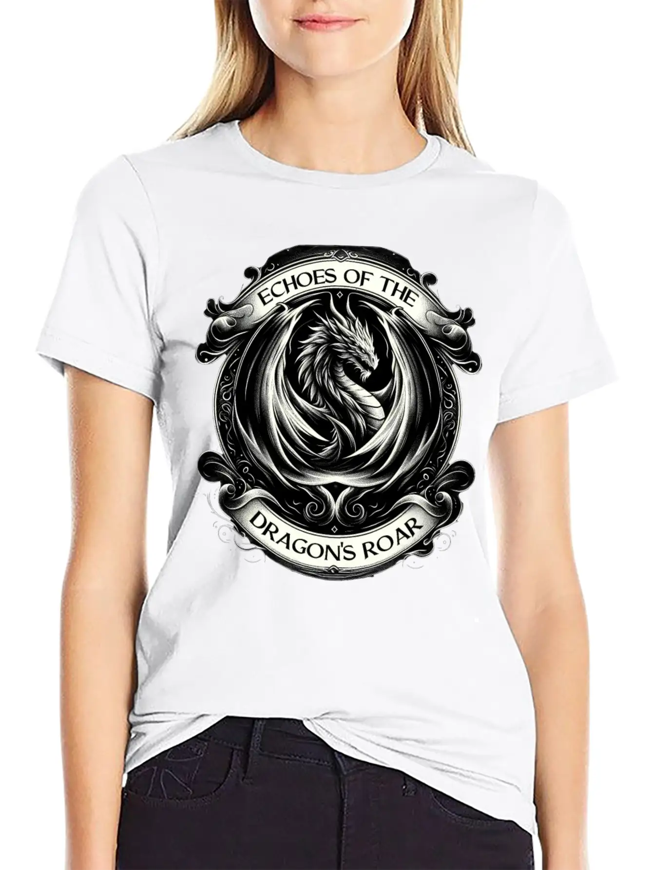 Baroque Dragon's Mighty Roar Breathable Soft Cotton T-Shirt – Timeless Casual Look