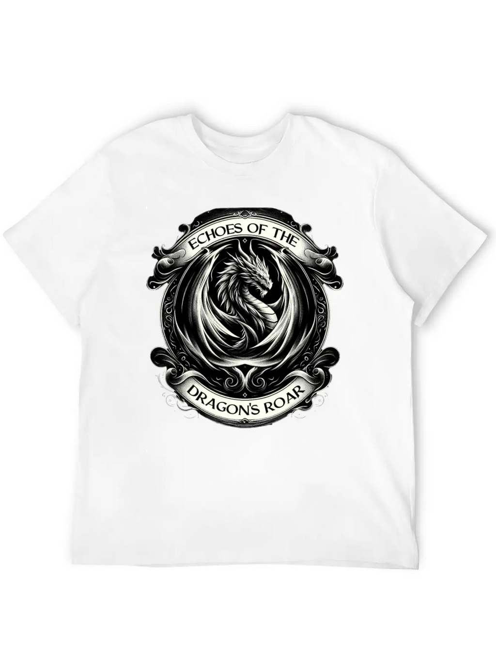 Baroque Dragon's Mighty Roar Breathable Soft Cotton T-Shirt – Timeless Casual Look