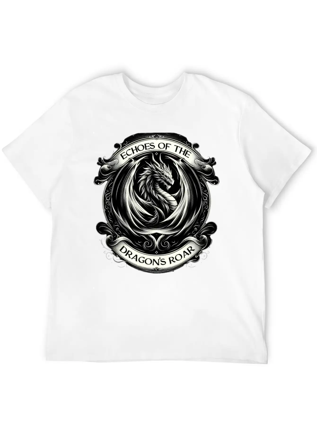 Baroque Dragon's Mighty Roar Breathable Soft Cotton T-Shirt – Timeless Casual Look