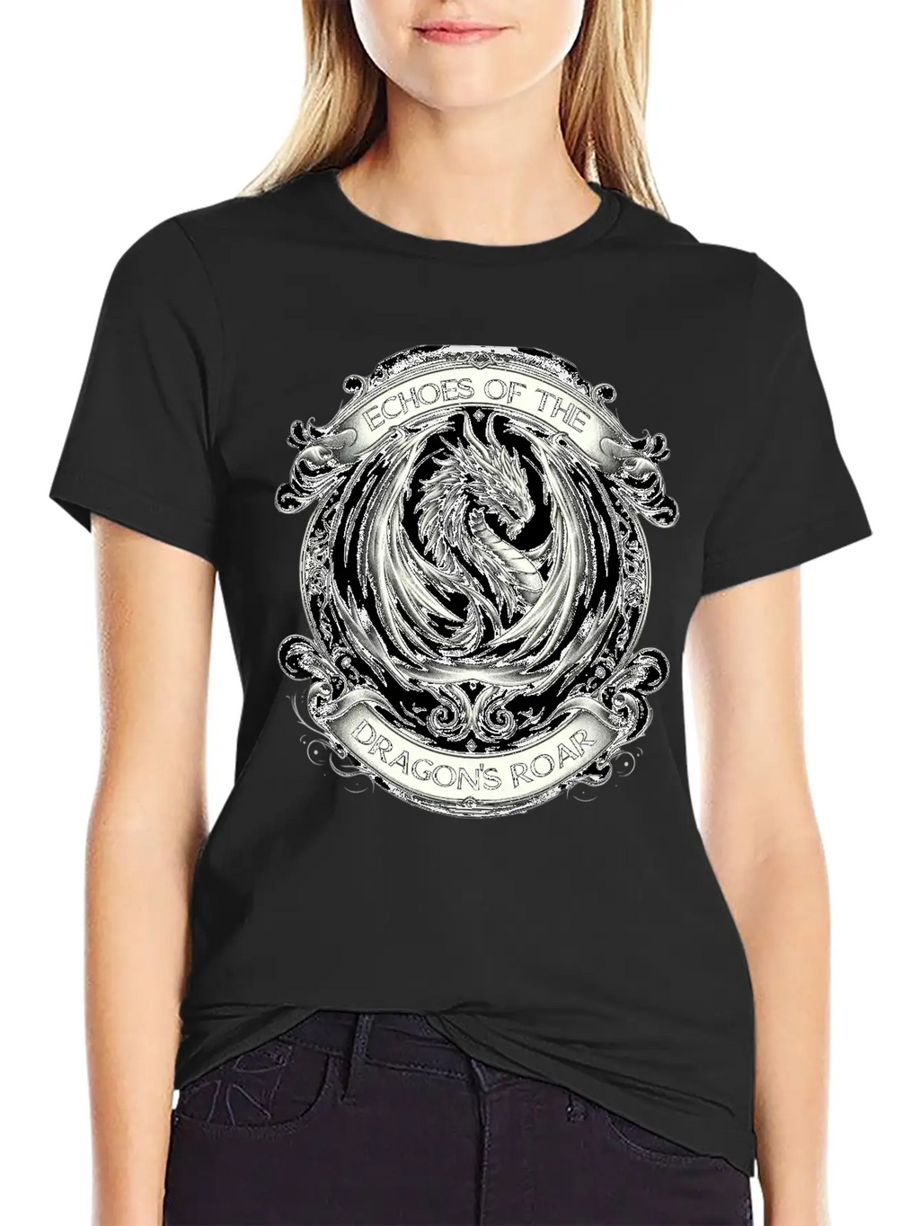 Baroque Dragon's Mighty Roar Breathable Soft Cotton T-Shirt – Timeless Casual Look