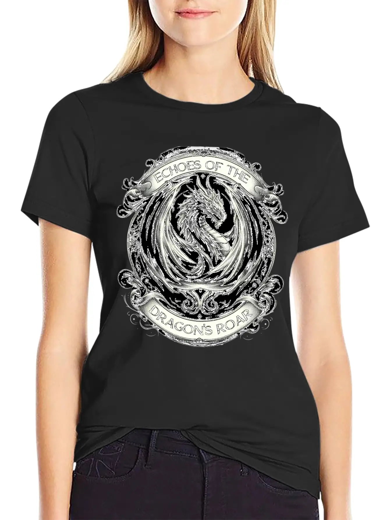 Baroque Dragon's Mighty Roar Breathable Soft Cotton T-Shirt – Timeless Casual Look