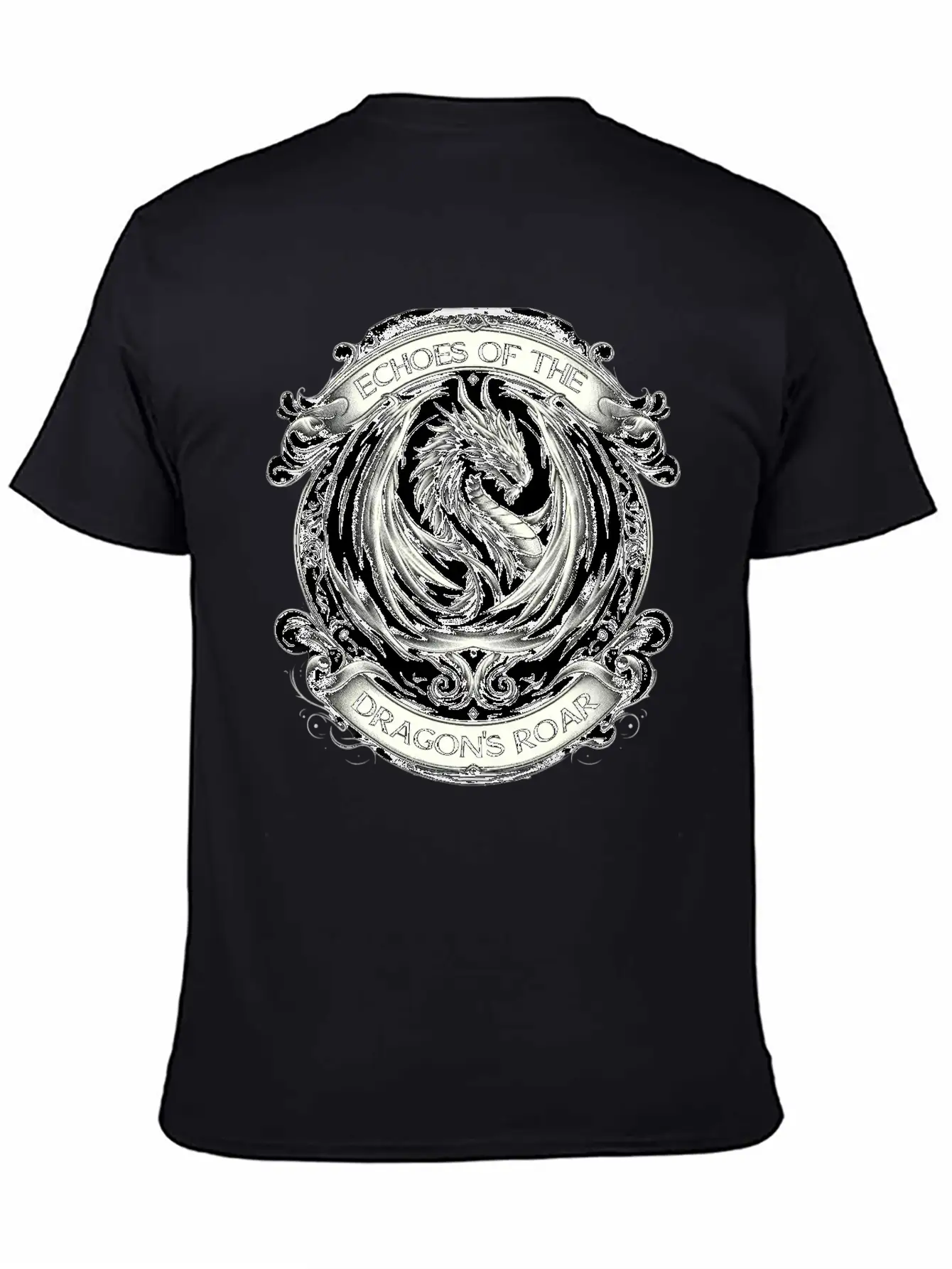 Baroque Dragon's Mighty Roar Breathable Soft Cotton T-Shirt – Timeless Casual Look