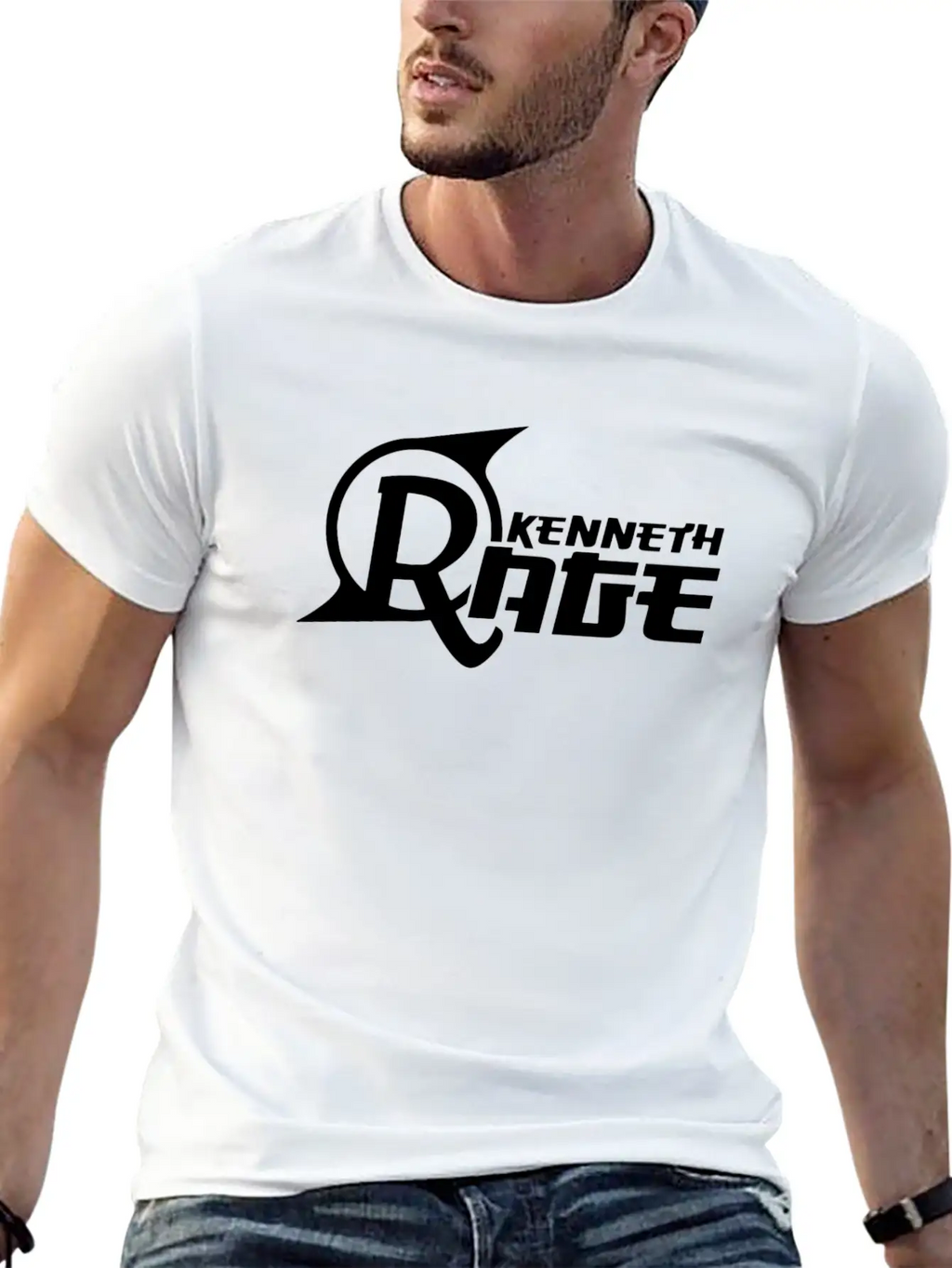 Basic Black Kenneth Rage Impression Casual Graphic T-Shirt – Simple And Comfortable Daily Wear