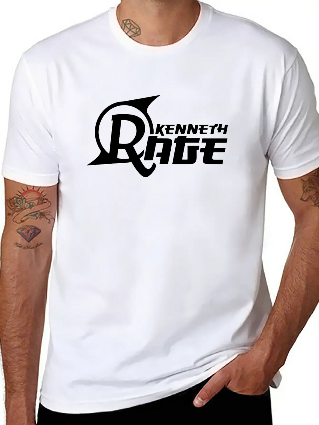 Basic Black Kenneth Rage Impression Casual Graphic T-Shirt – Simple And Comfortable Daily Wear