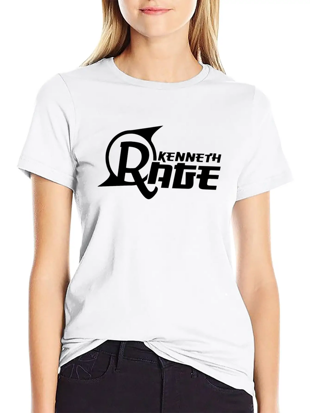 Basic Black Kenneth Rage Impression Casual Graphic T-Shirt – Simple And Comfortable Daily Wear