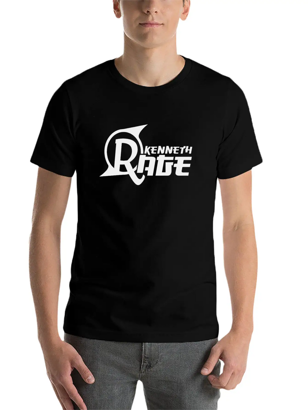 Basic Black Kenneth Rage Impression Casual Graphic T-Shirt – Simple And Comfortable Daily Wear