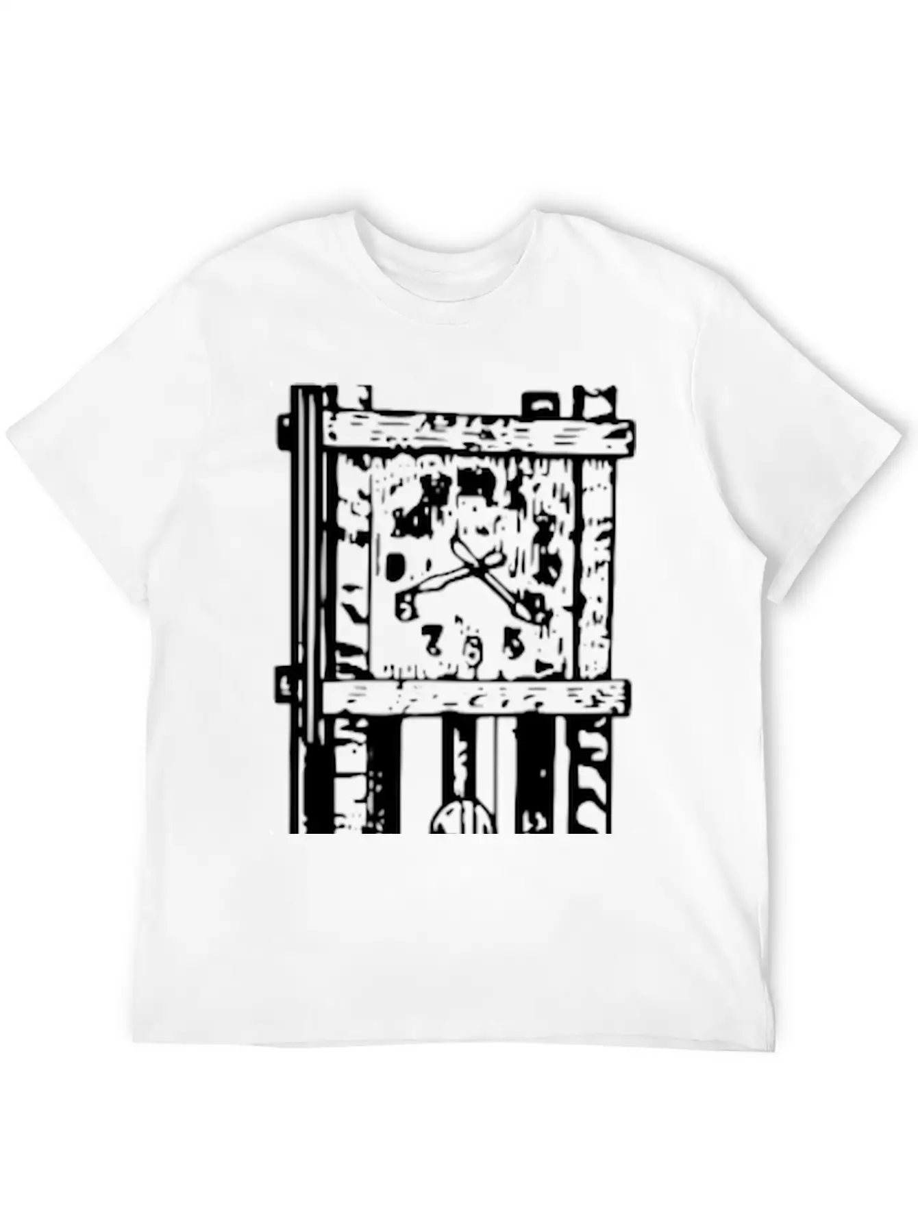 Basic Grandfather Clock Casual Graphic T-Shirt – Simple And Comfortable Daily Wear