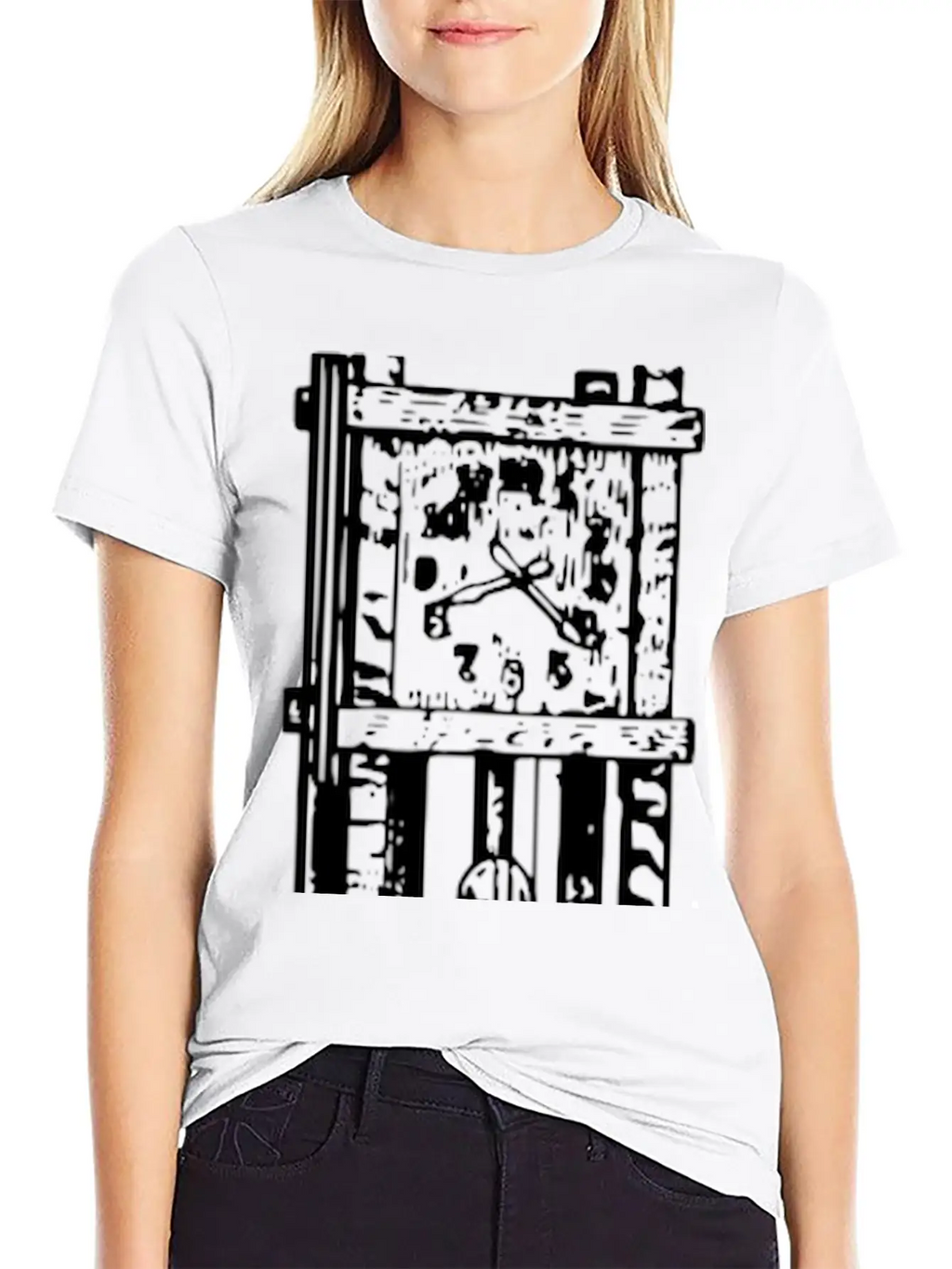 Basic Grandfather Clock Casual Graphic T-Shirt – Simple And Comfortable Daily Wear