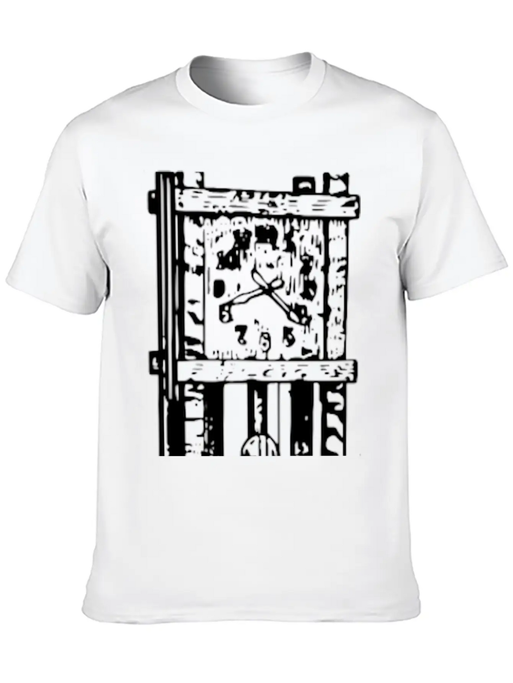 Basic Grandfather Clock Casual Graphic T-Shirt – Simple And Comfortable Daily Wear