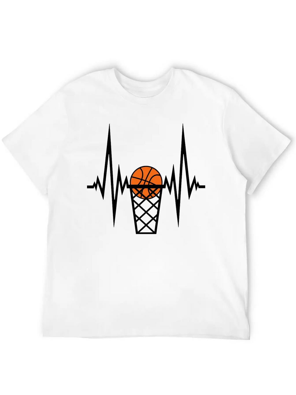 Basketball Pulse Frequency Heartbeat Hit Goal In N Unisex Short Sleeve Soft Cotton T-Shirt – Casual Everyday Wear