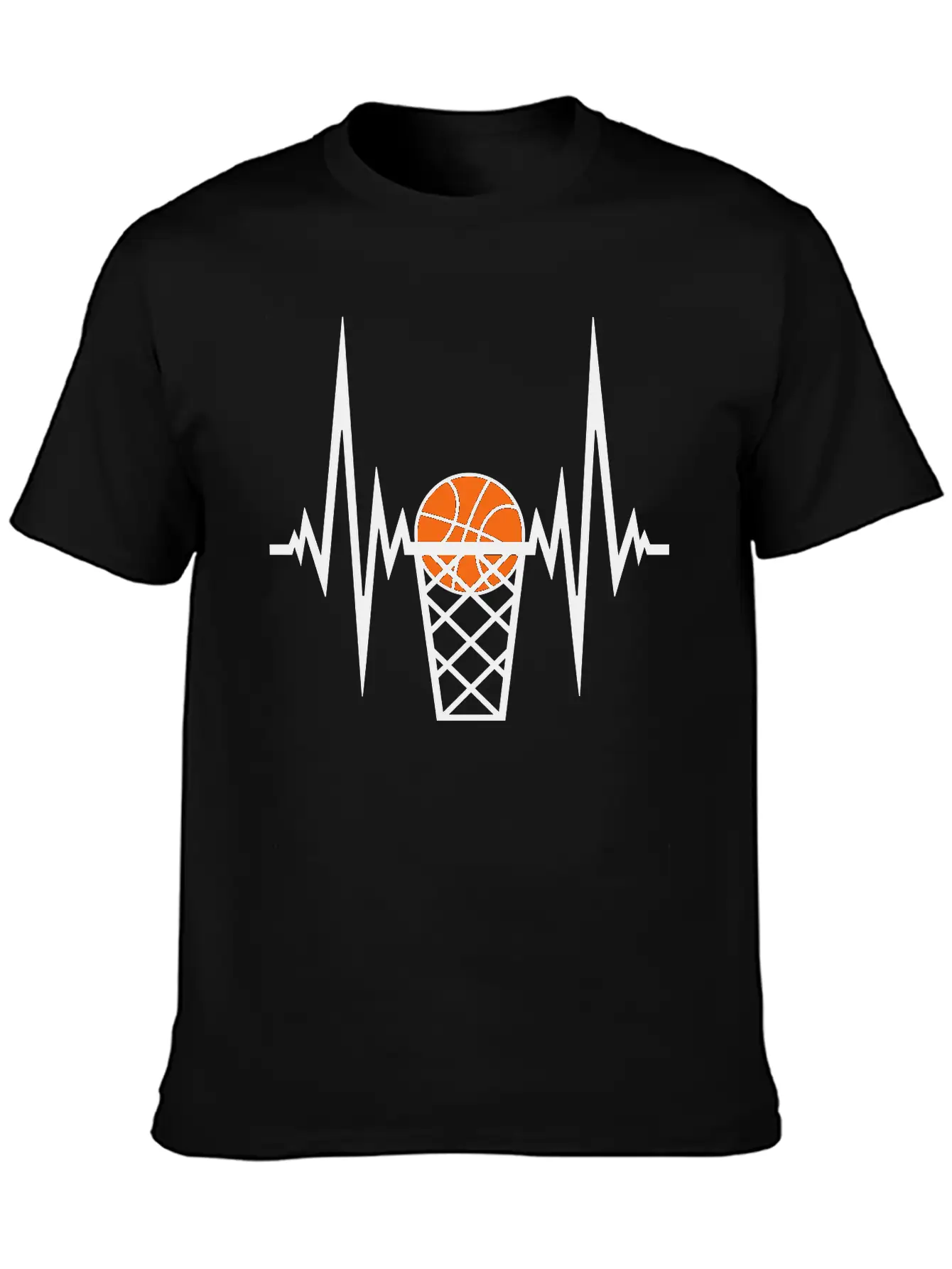 Basketball Pulse Frequency Heartbeat Hit Goal In N Unisex Short Sleeve Soft Cotton T-Shirt – Casual Everyday Wear