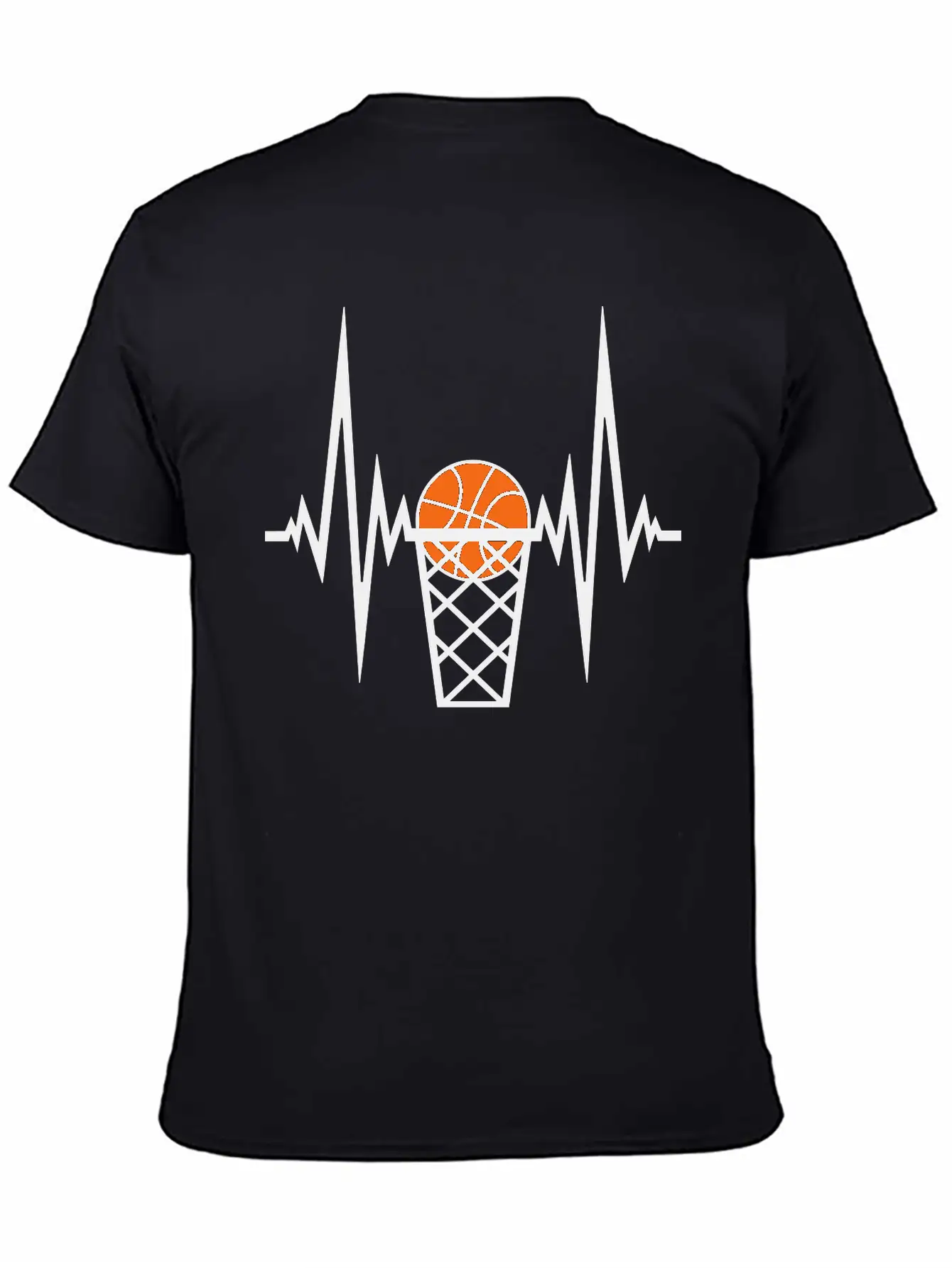 Basketball Pulse Frequency Heartbeat Hit Goal In N Unisex Short Sleeve Soft Cotton T-Shirt – Casual Everyday Wear