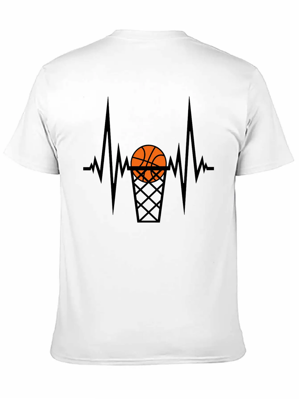 Basketball Pulse Frequency Heartbeat Hit Goal In N Unisex Short Sleeve Soft Cotton T-Shirt – Casual Everyday Wear