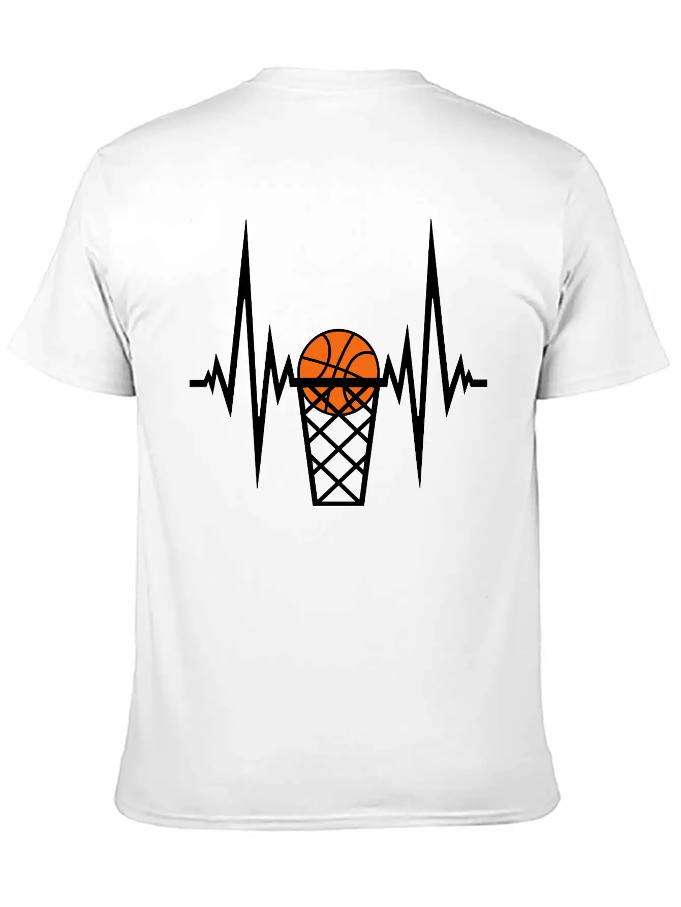 Basketball Pulse Frequency Heartbeat Hit Goal In N Unisex Short Sleeve Soft Cotton T-Shirt – Casual Everyday Wear