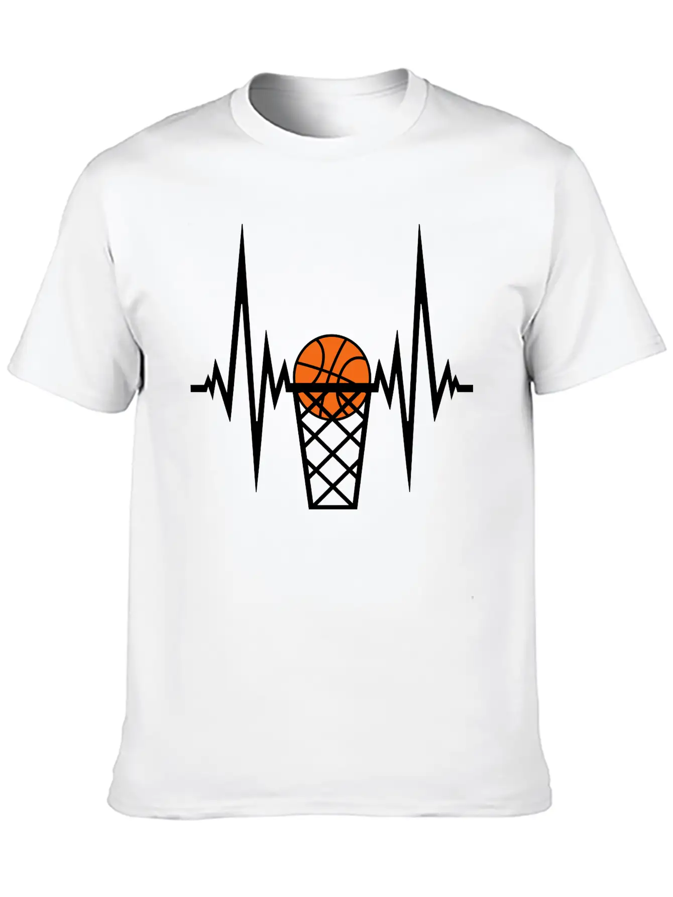 Basketball Pulse Frequency Heartbeat Hit Goal In N Unisex Short Sleeve Soft Cotton T-Shirt – Casual Everyday Wear