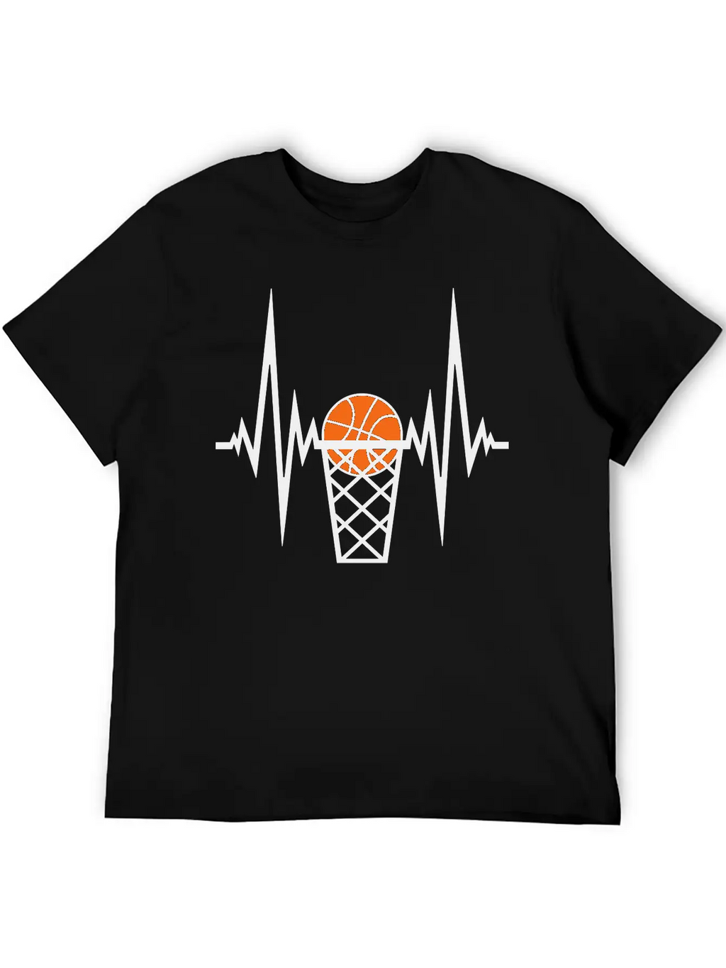 Basketball Pulse Frequency Heartbeat Hit Goal In N Unisex Short Sleeve Soft Cotton T-Shirt – Casual Everyday Wear