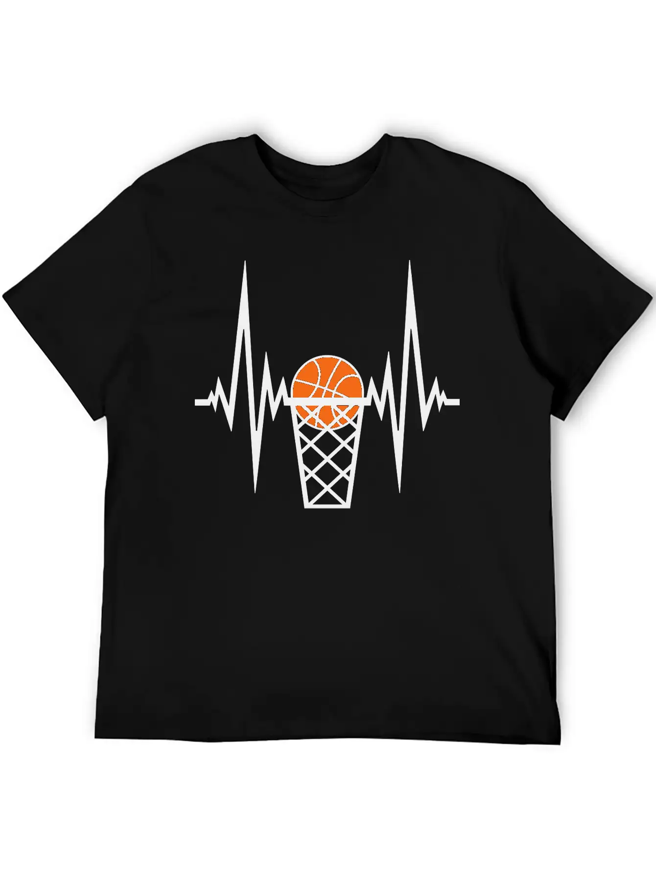 Basketball Pulse Frequency Heartbeat Hit Goal In N Unisex Short Sleeve Soft Cotton T-Shirt – Casual Everyday Wear