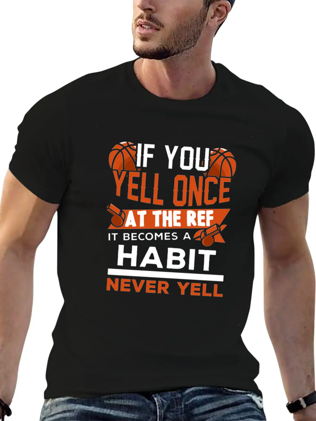 Basketball Referee Gift | Hoops Reffing Ref Stylish Everyday T-Shirt – Unisex Basic Cotton Tee
