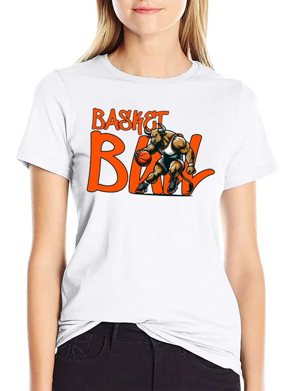 Basket(BULL) Design Stylish Everyday T-Shirt – Unisex Basic Cotton Tee